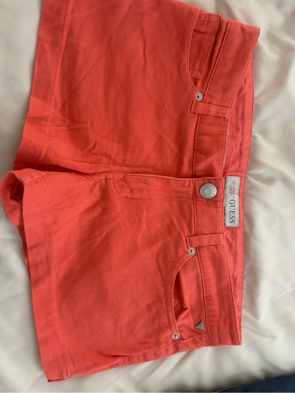 GUESS Coral-Orange Girls' Denim Shorts
